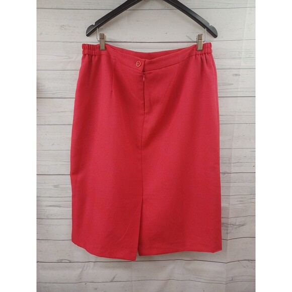Danillo Womans Suits Skirt Blazer Jacket Coral Red Sz 16W Short Sleeve Textured - Picture 7 of 9